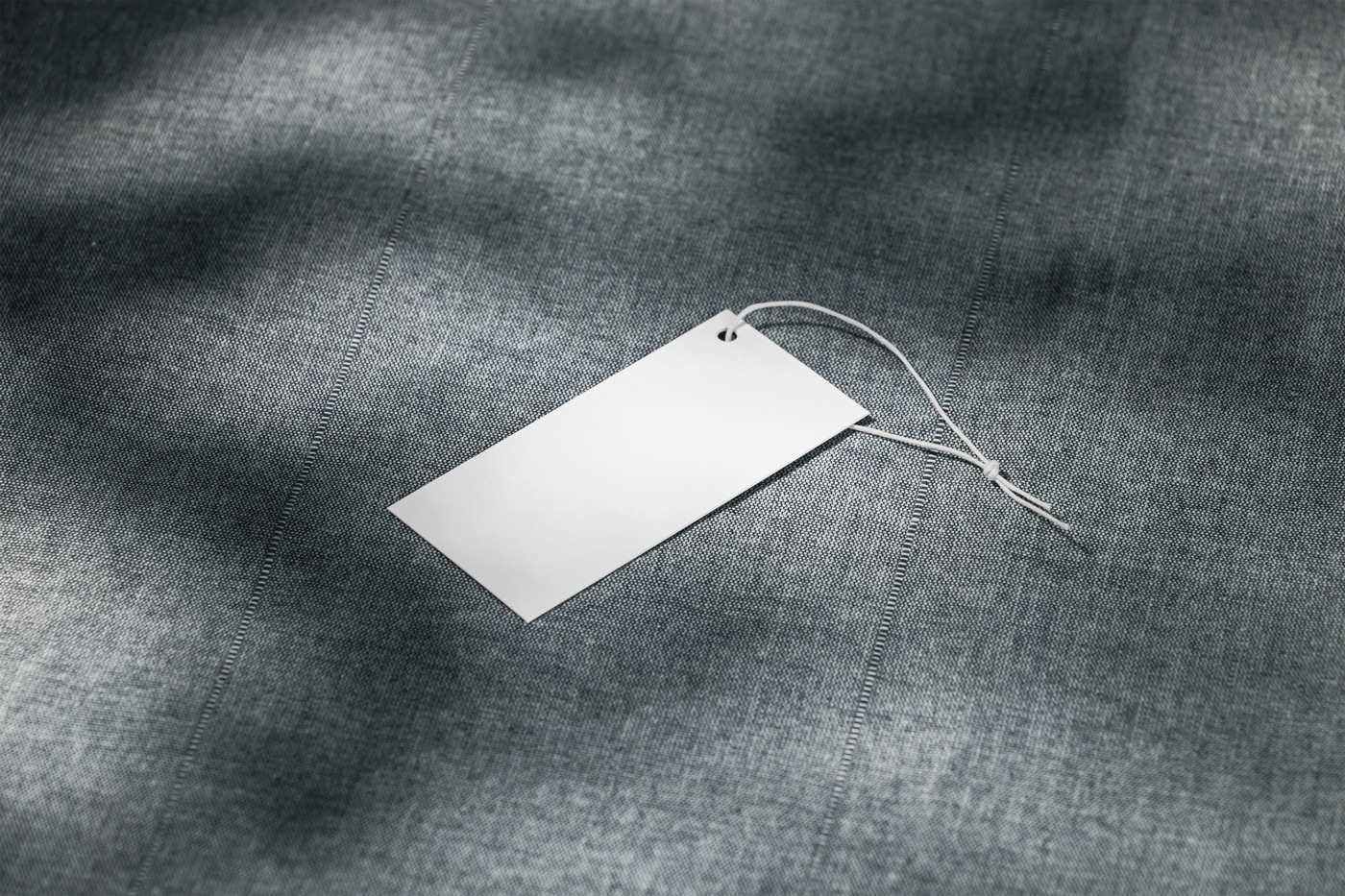 Top Side View of Tag Mockup on Fabric FREE PSD
