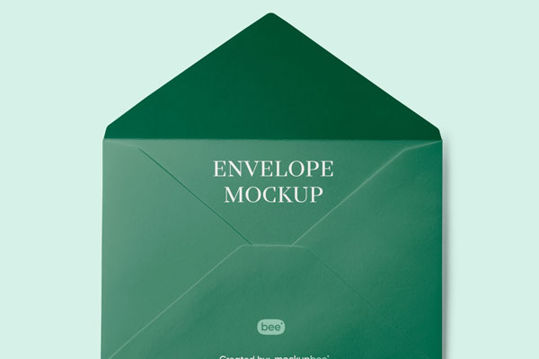 Top View of a Classic Open Envelope Mockup FREE PSD