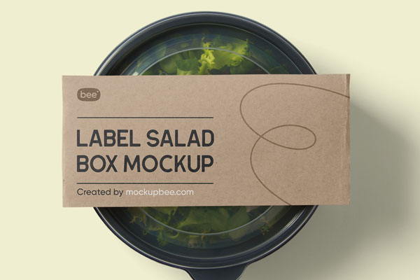 Top View of a Round Salad Container Mockup FREE PSD