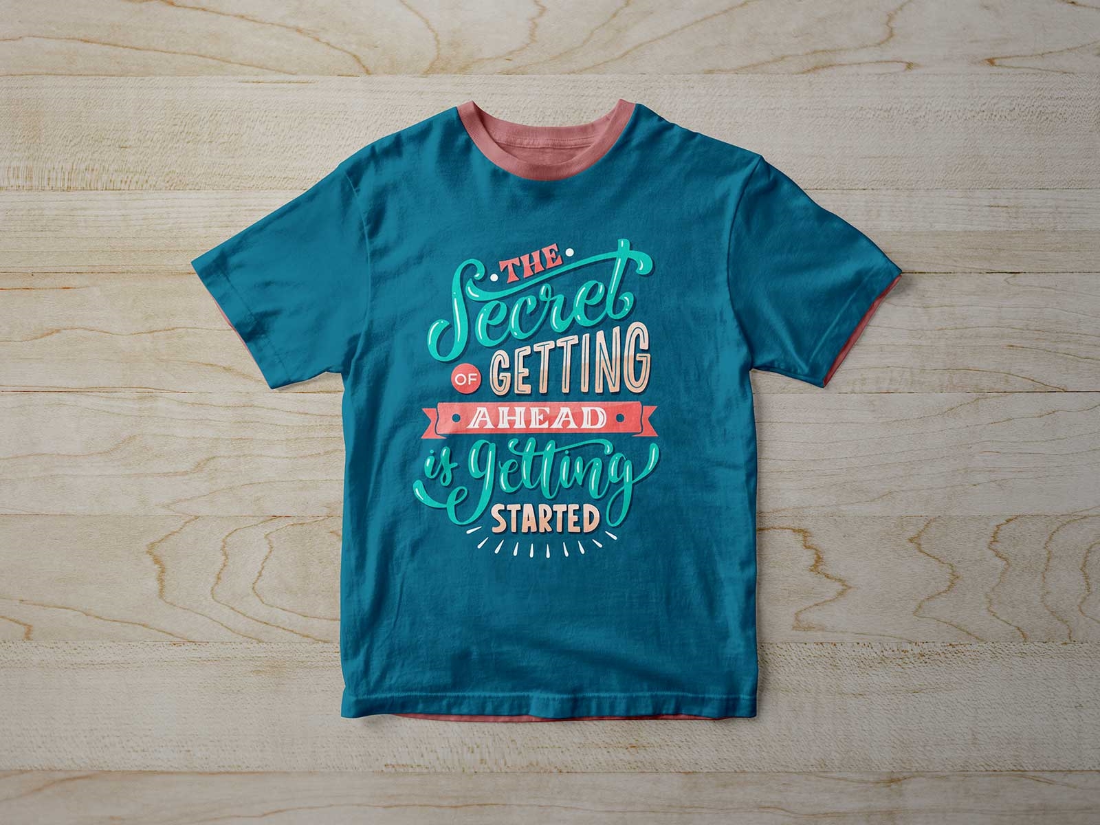 T-Shirt Mockup Template (Pink) Stock Photo