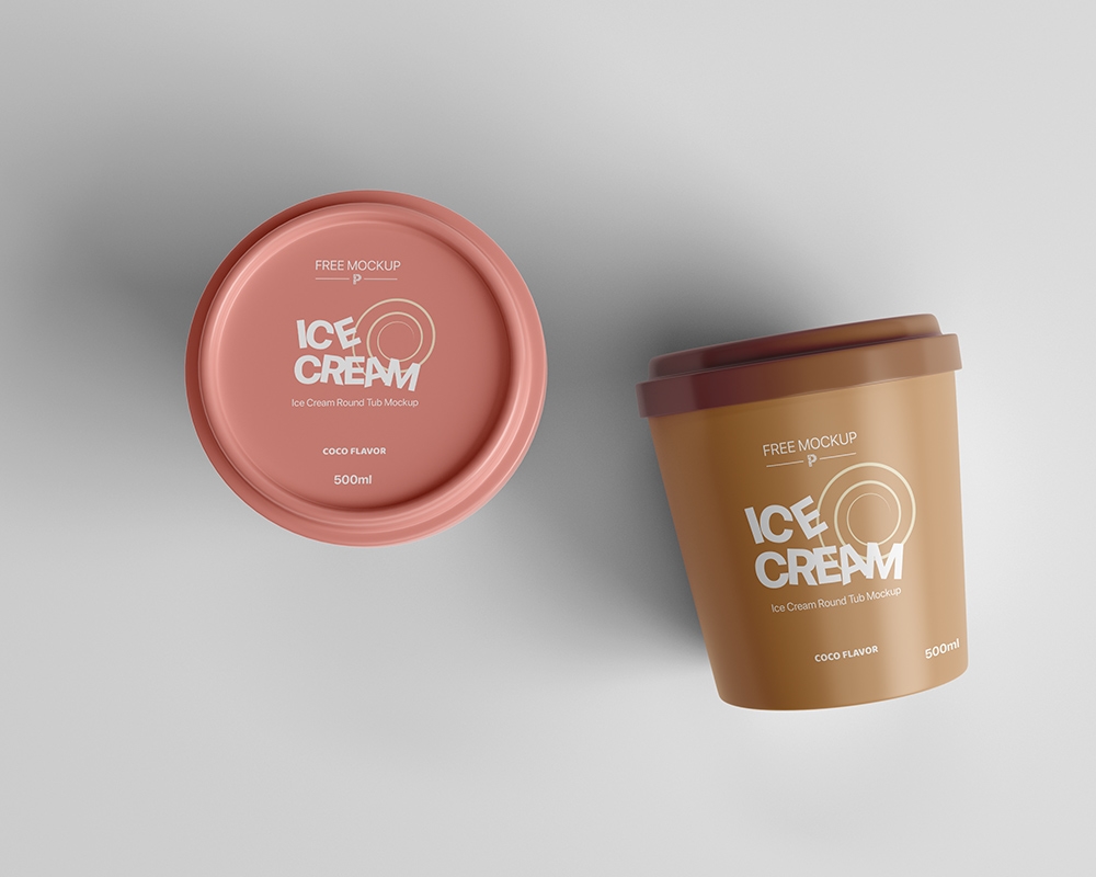 Ice Cream Tub Mockup - 8 Views Graphic by illusiongraphicdesign