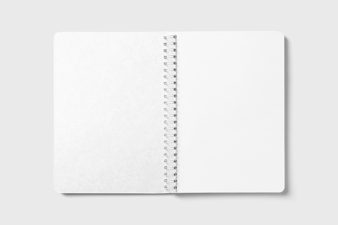 Top View of an Open Wiry Notebook Mockup FREE PSD