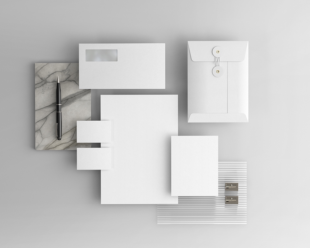 Top View of Modern Stationery Mockup FREE PSD