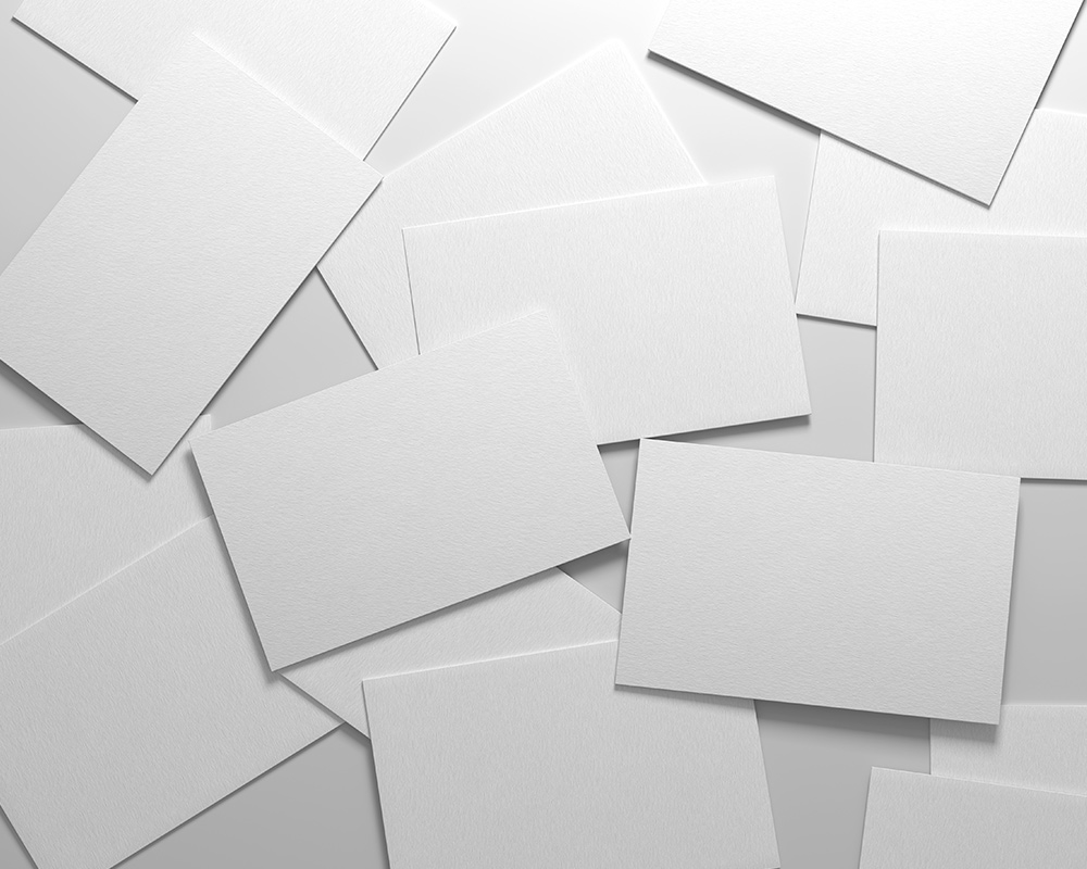 Top View of Scattered Business Cards Mockups FREE PSD