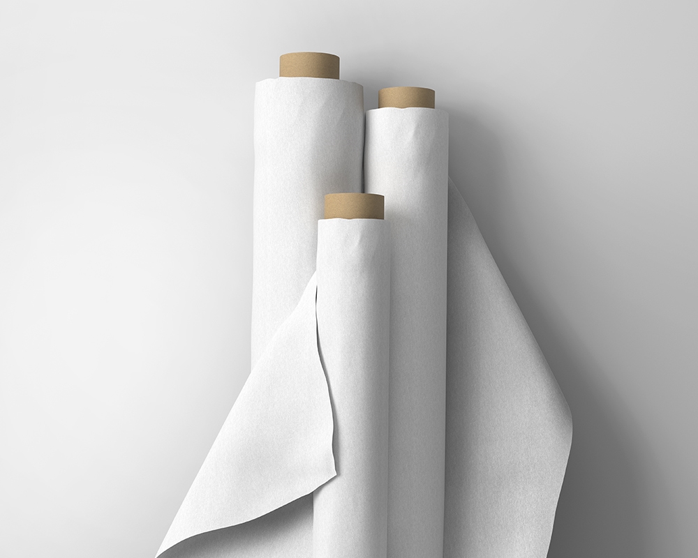 Top View of Three Fabric Rolls Mockup FREE PSD