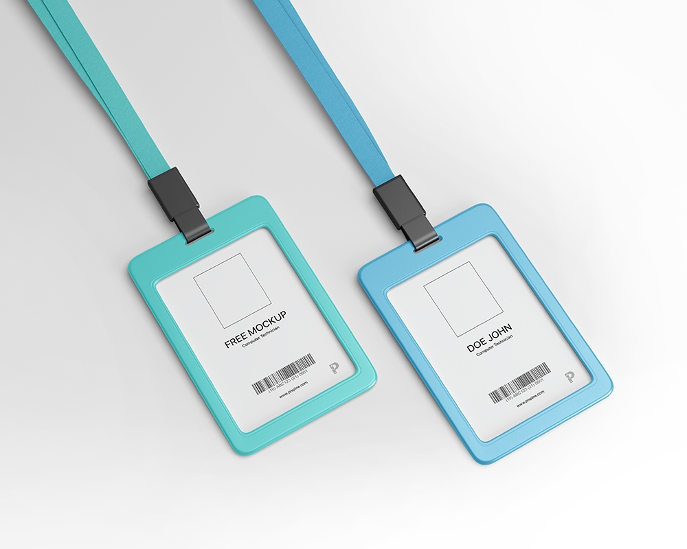 Top View of Two ID Card Holders Mockup (FREE) - Resource Boy