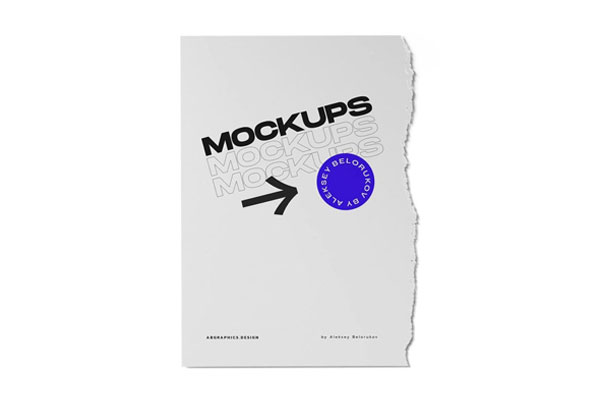 Top View Torn Paper Mockup FREE PSD