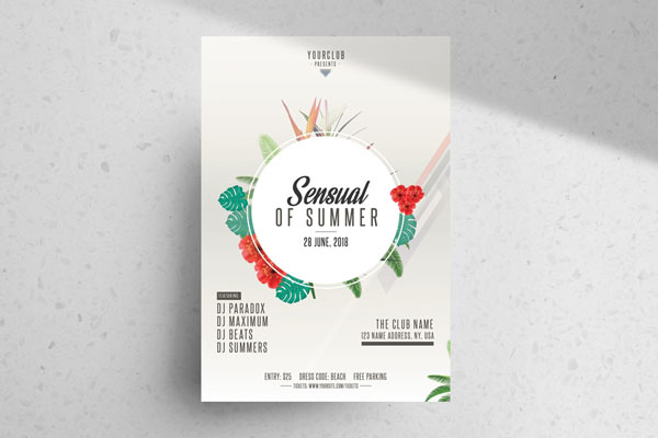 Tropical Circle Sensual of Summer Flyer Template FREE PSD