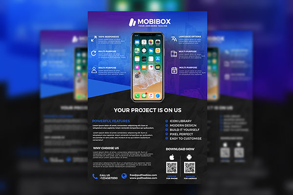 Urban Modern Mobile App Promotion Flyer Template FREE PSD