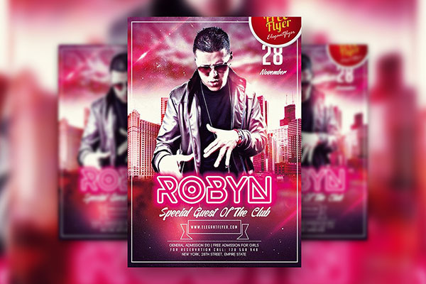 Urban Neon Party Flyer and Facebook Cover Template FREE PSD