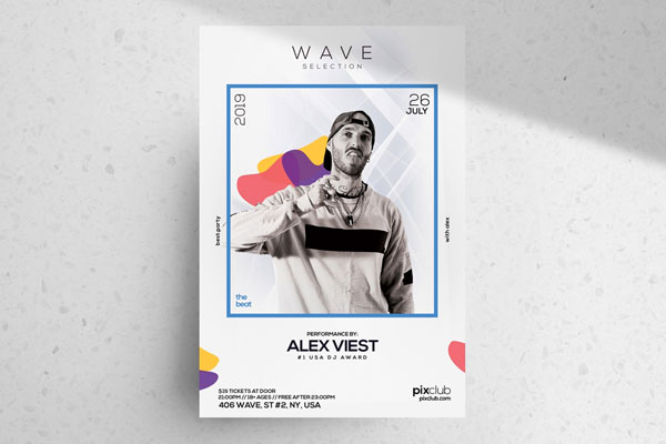White Abstract Party Flyer Template FREE PSD