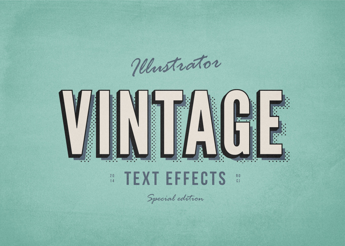 retro text illustrator download