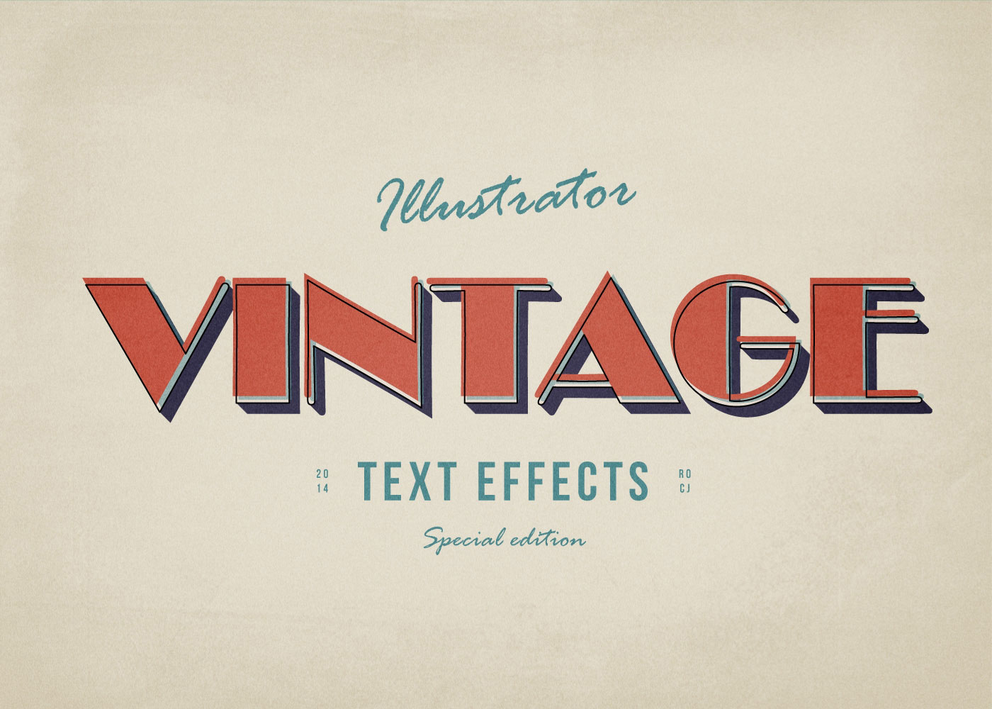 3 Illustrator Vintage Text Effects FREE PSD