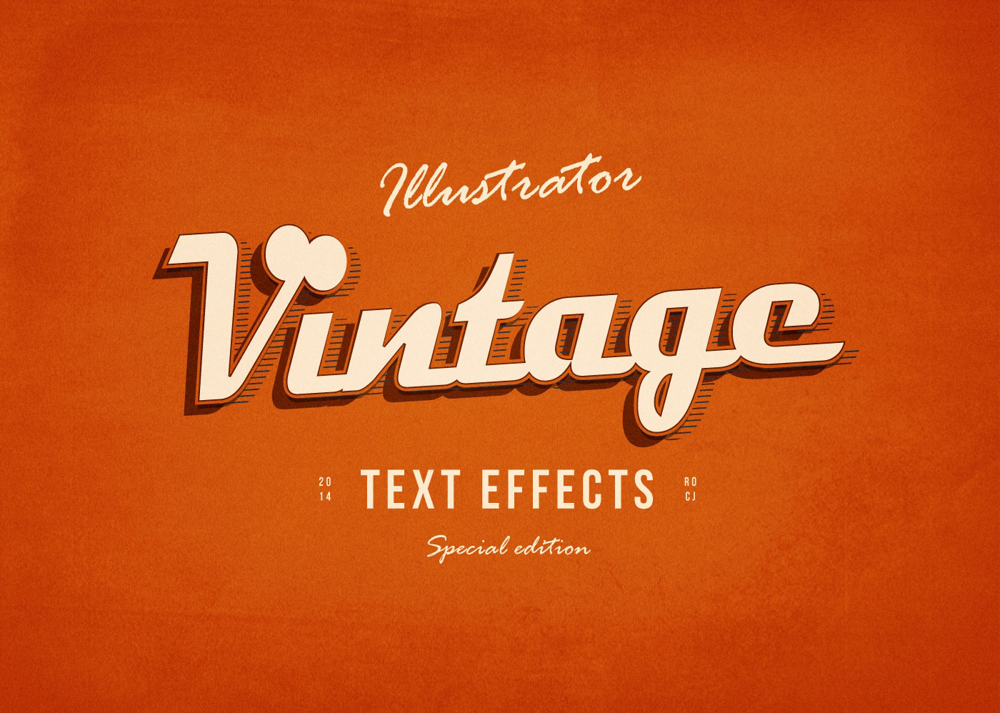 3 Illustrator Vintage Text Effects FREE PSD
