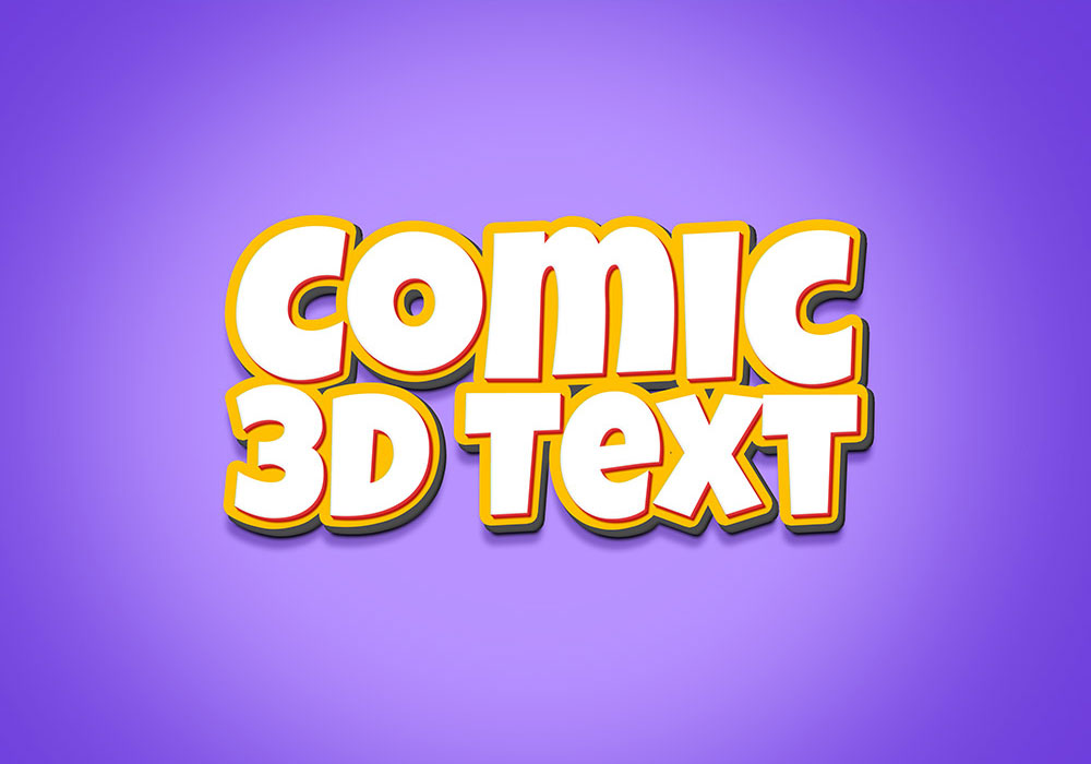 3D Comic Text Effect FREE PSD