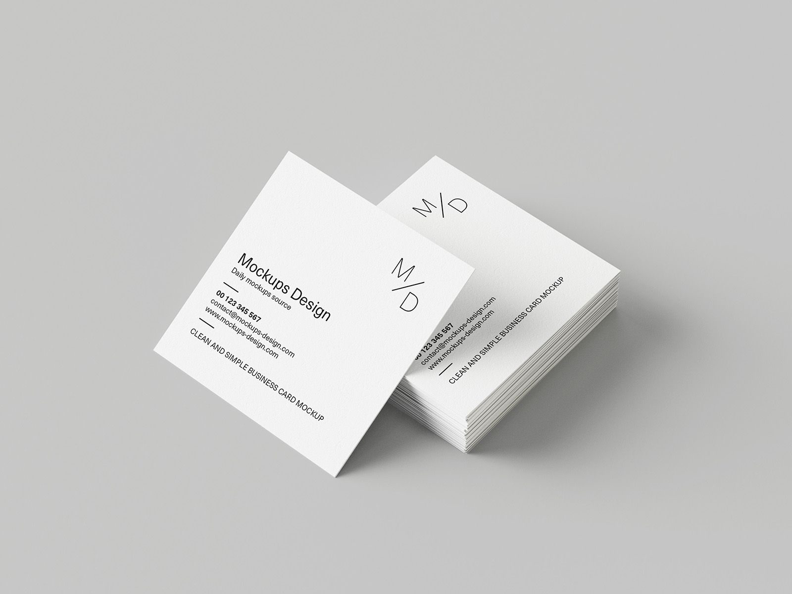 5 Mockups of Trendy Square Business Cards FREE PSD