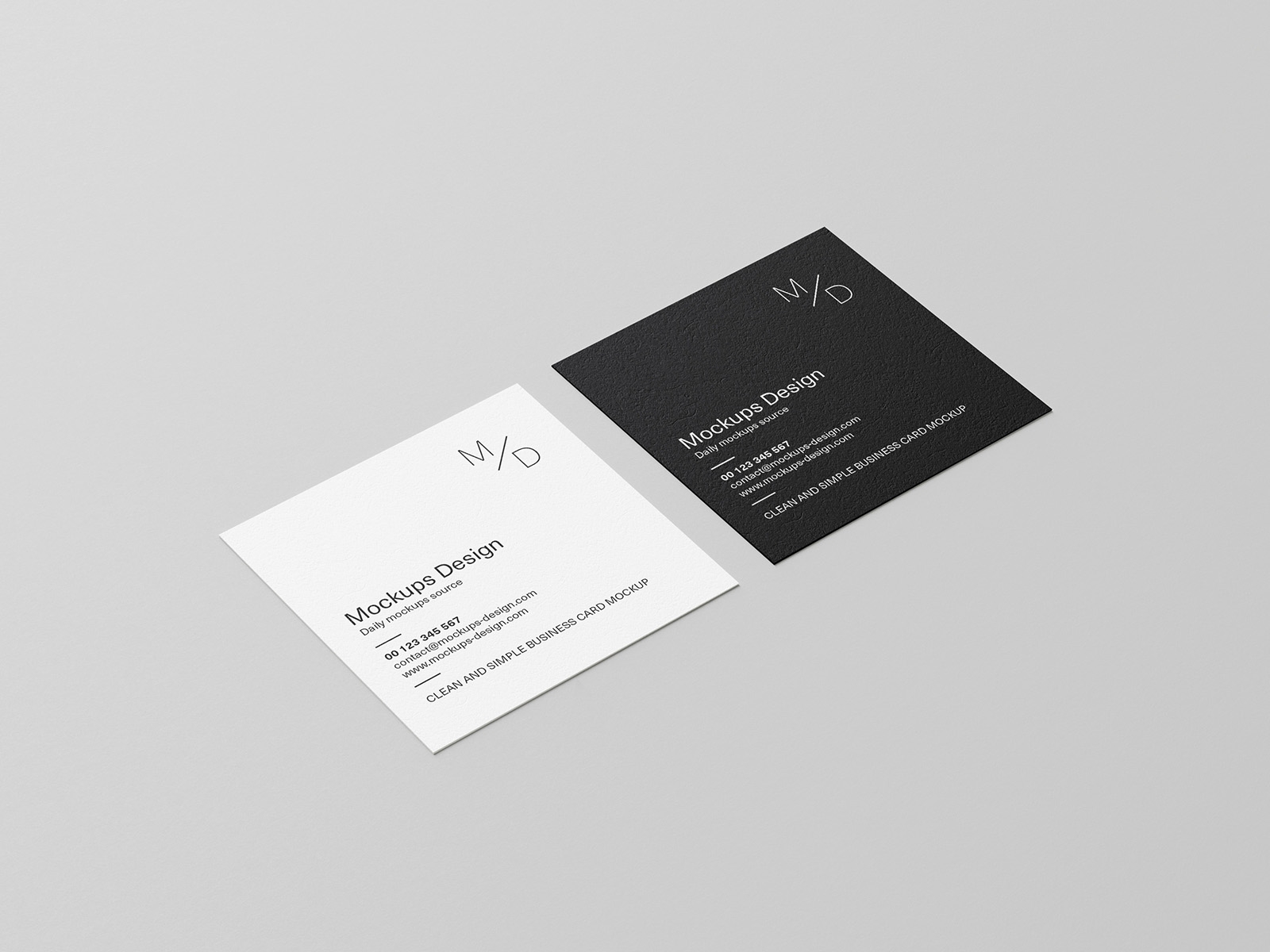 5 Mockups of Trendy Square Business Cards FREE PSD