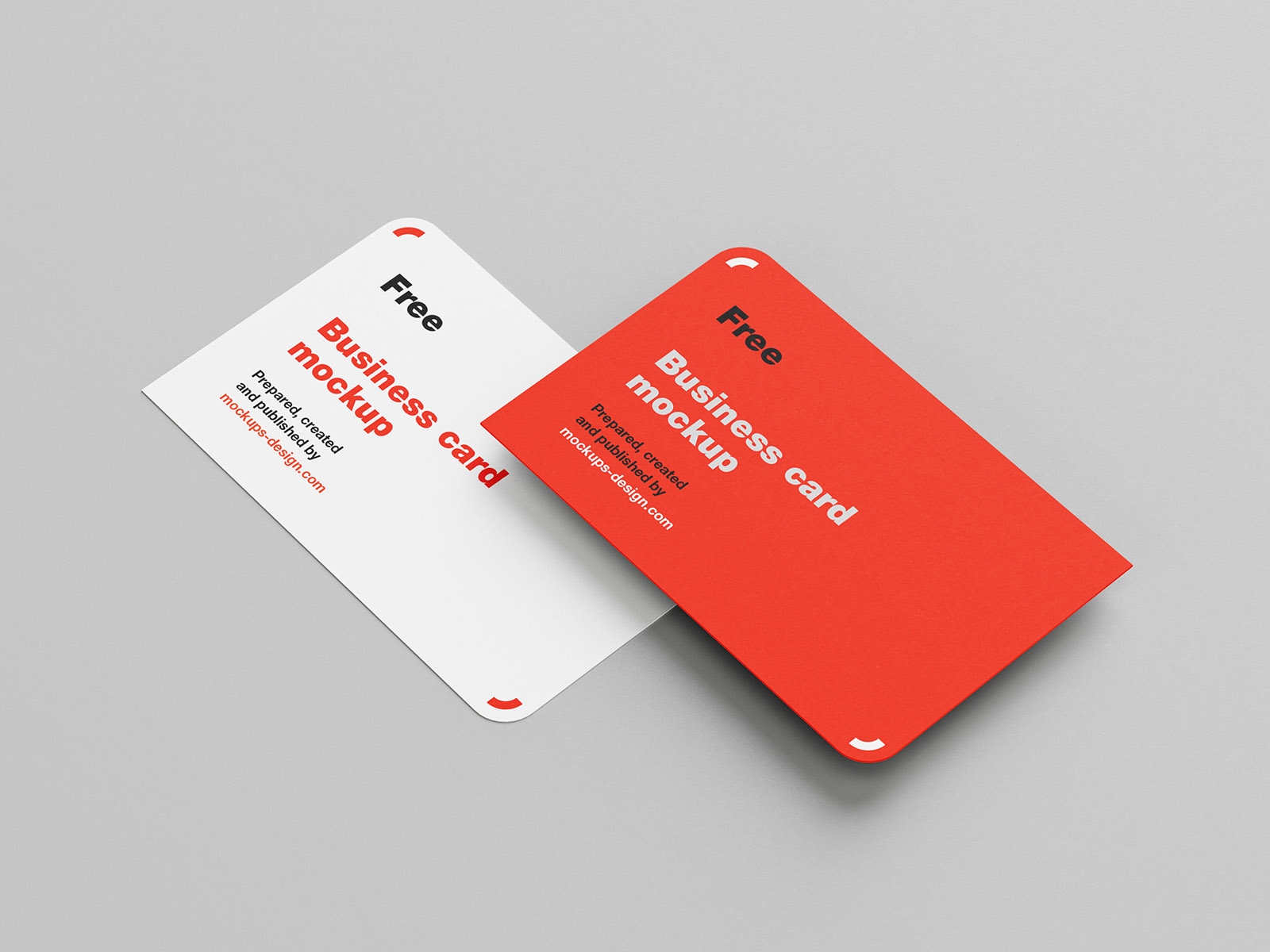 6 Mockups of Rounded Corner Business Card from Different Angles FREE PSD