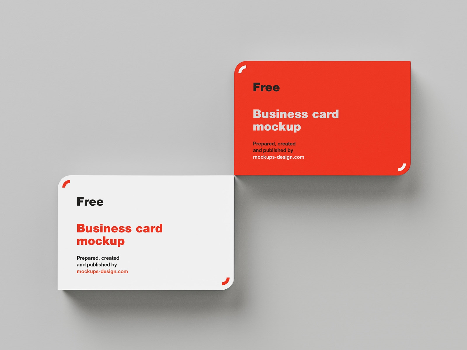 6 Mockups of Rounded Corner Business Card from Different Angles FREE PSD