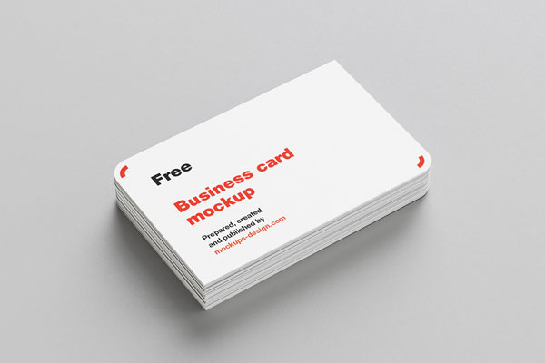 6 Mockups of Rounded Corner Business Card from Different Angles FREE PSD