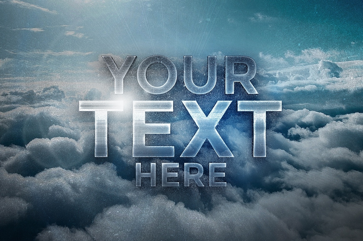 Cinematic 3D Sky Text Effect FREE PSD