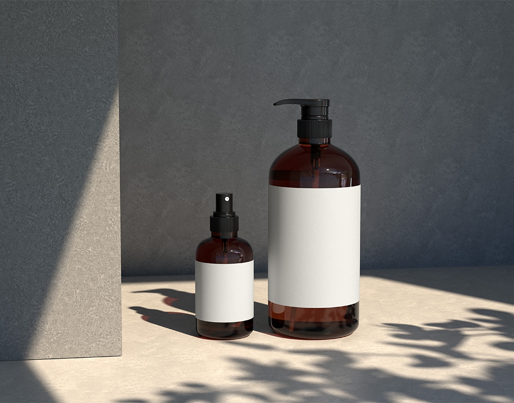 Cosmetic Branding Mockup Featuring Different Sizes of Pump and Spray FREE PSD