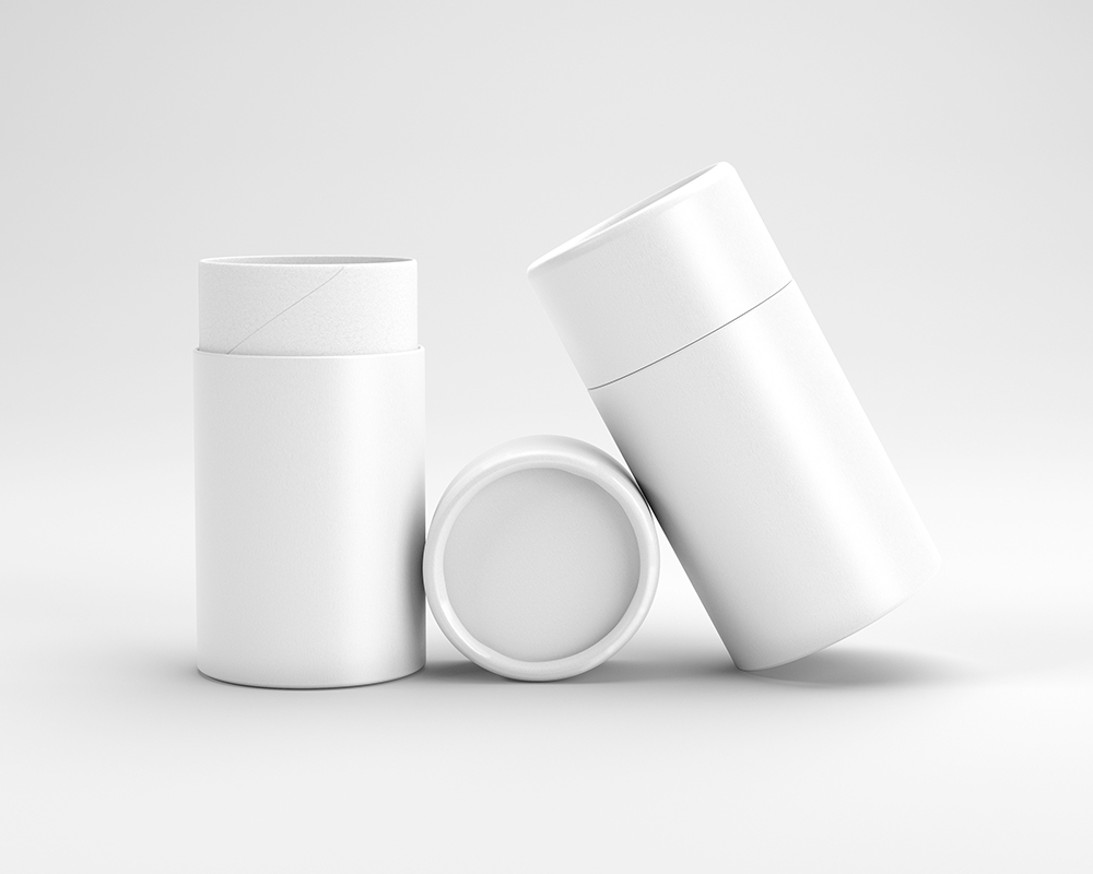 Cylinder Packaging Mockup Featuring Two Paper Tubes Side by Side FREE PSD