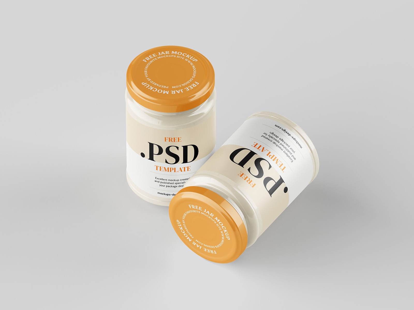 Front and Perspective View of 3 Cream Jar Mockups FREE PSD