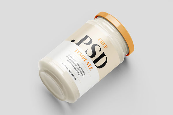 Front and Perspective View of 3 Cream Jar Mockups FREE PSD