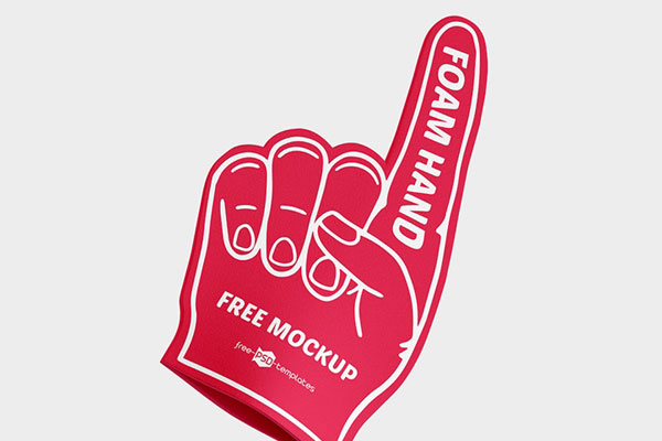 Front View of 3 Foam Hand Mockups FREE PSD