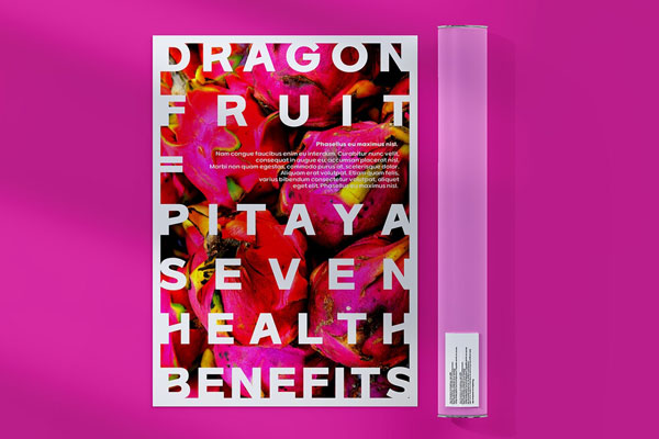 Front View of a Classic Poster and a Pipe Mockup FREE PSD