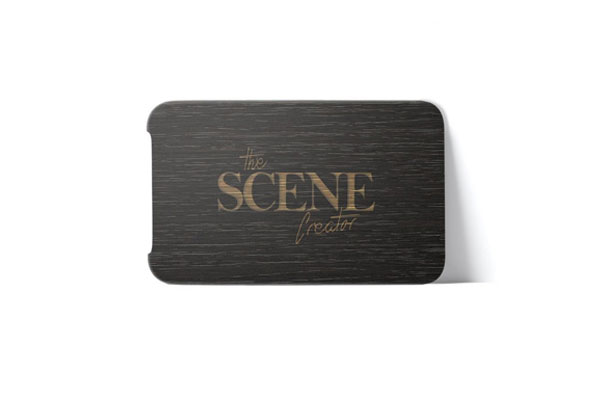 Front View of a Curved Edge Card Holder Mockup FREE PSD