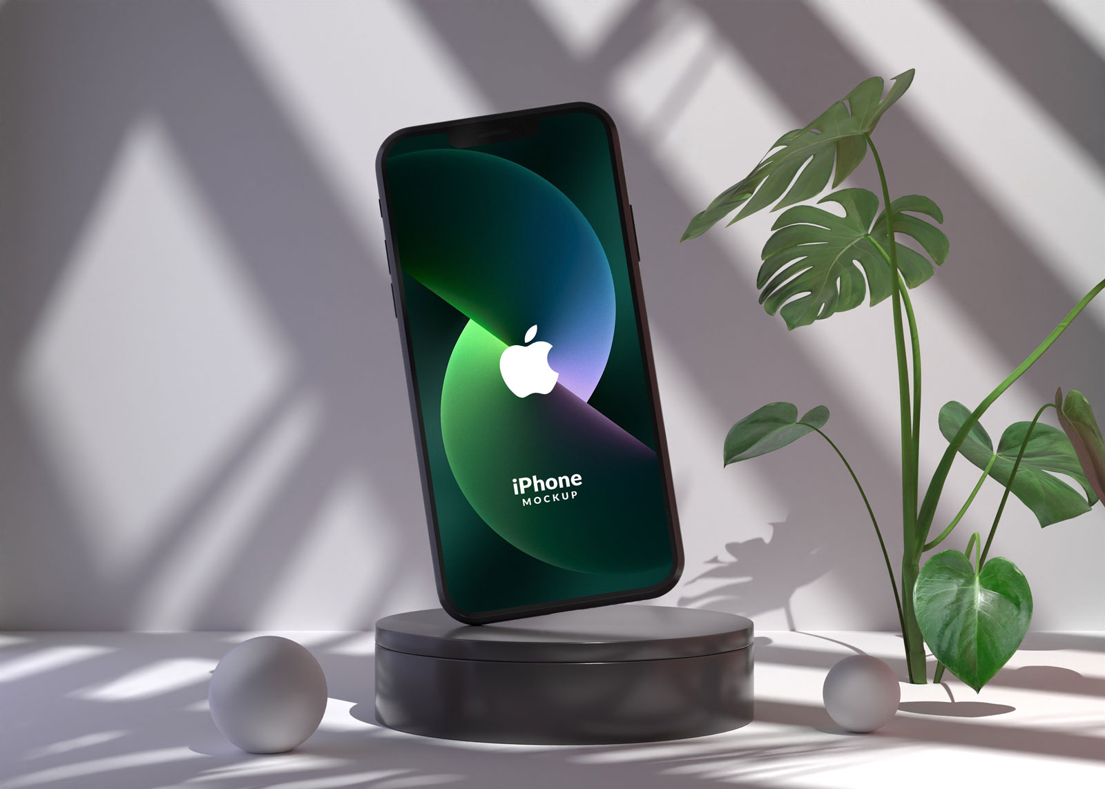 Front View of a Floating iPhone Mockup FREE PSD