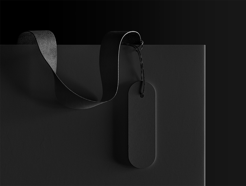Front View of a Hanging Label Tag Mockup FREE PSD