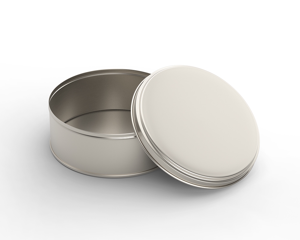 Front View of a Round Tin Cookie Box Mockup FREE PSD