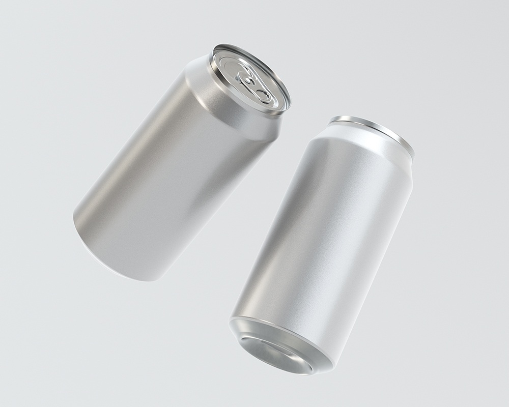 Front View of Two Floating Soda Cans Mockup FREE PSD