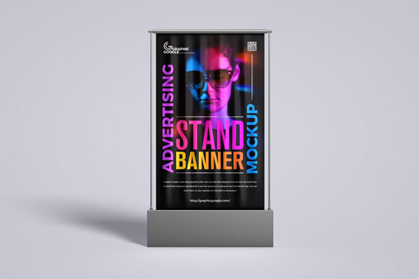 2 Display Stand Mockup In Front The Wall (free) - Resource Boy