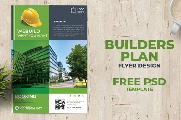 Modern Photo Construction Company Flyer Template FREE PSD