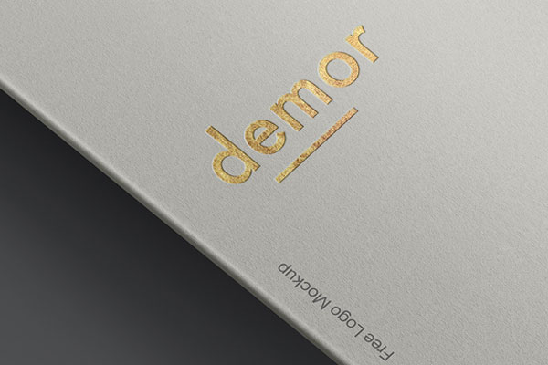 Perspective View of a Foil Textured Logo Mockup FREE PSD