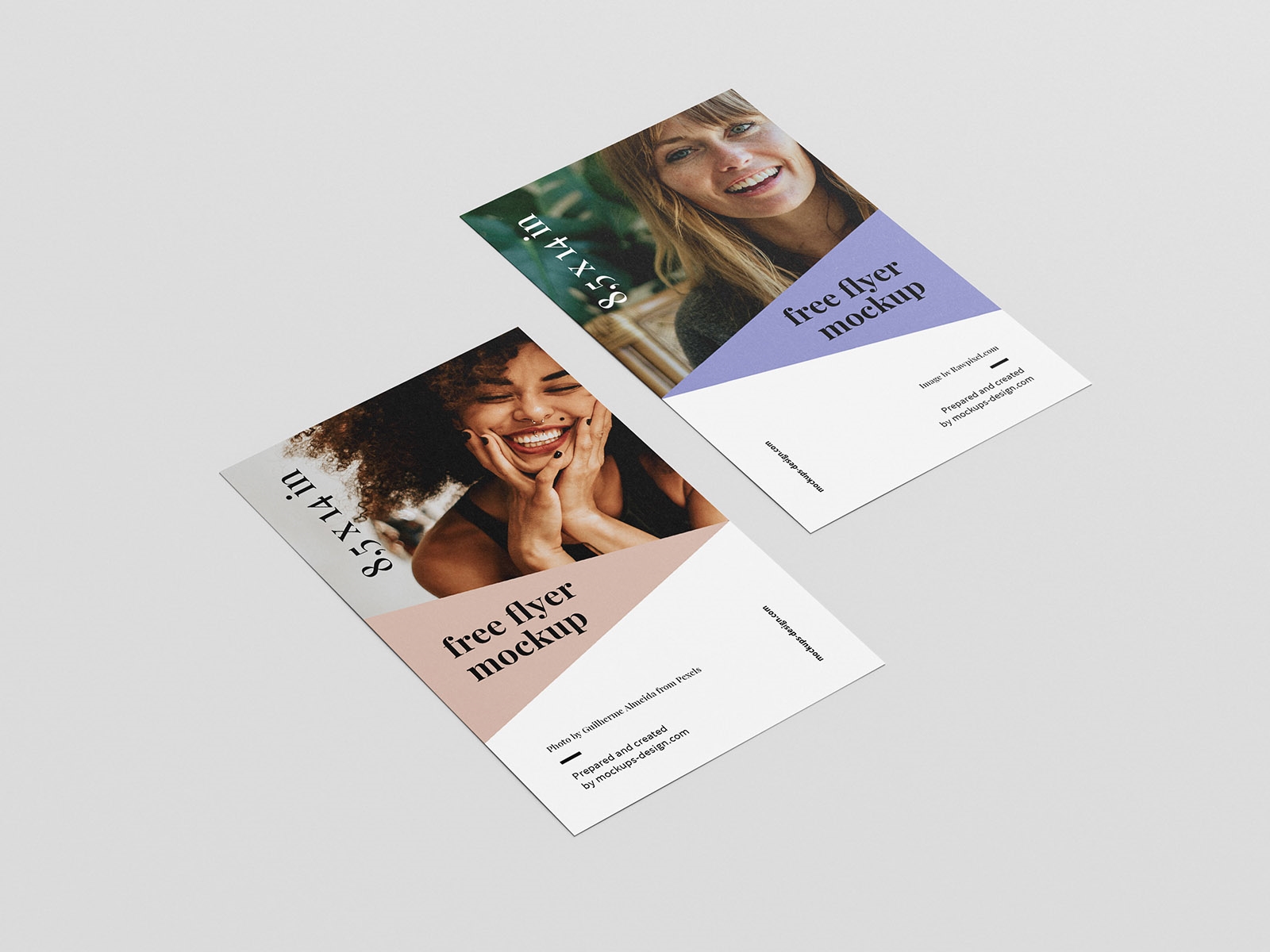 Perspective View of Five Floating Flyers Mockups FREE PSD