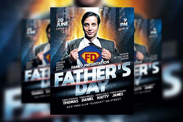 Sparkly Creative Father's Day Flyer Template FREE PSD