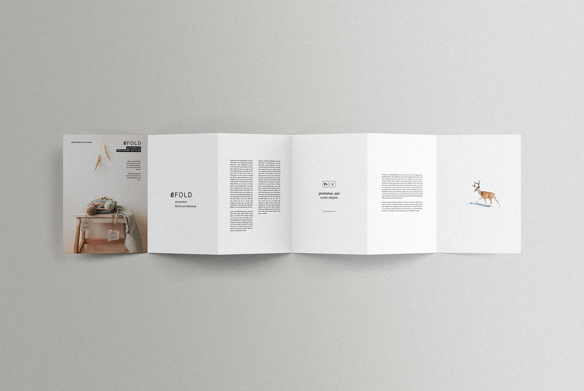 Top Side View of Rectangle 6 Fold Brochure Mockup Free Download ...