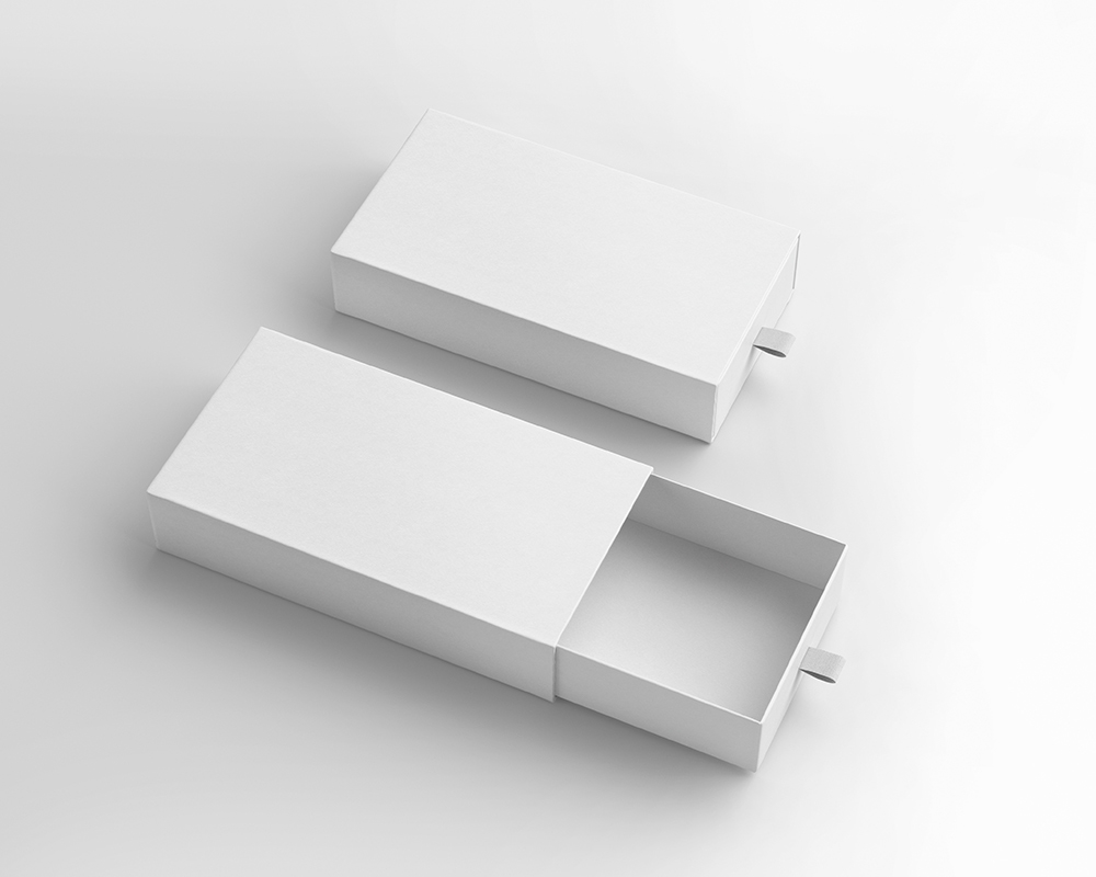 Top Side View of Two Rectangle Slide Boxes Mockup FREE PSD