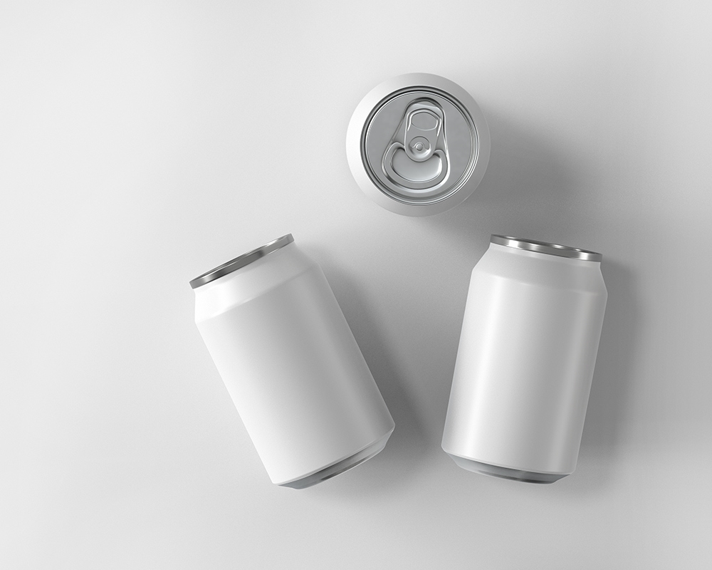 Top View of 3 Soft Drink Cans Mockup FREE PSD