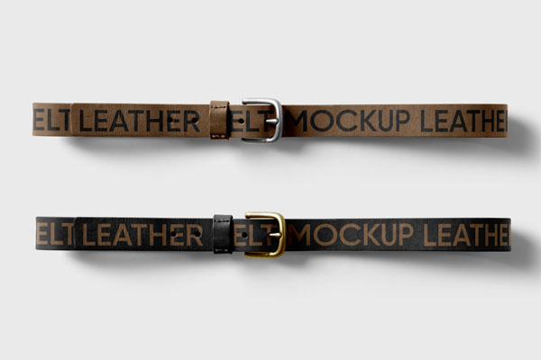 Top View of a Leather Belt Mockup FREE PSD