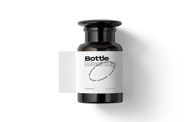 Top View of a Mini Bottle Mockup FREE PSD