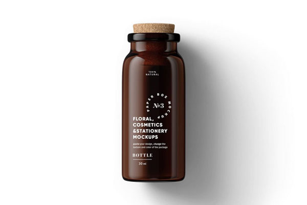Top View of a Mini Cosmetics Bottle Mockup FREE PSD
