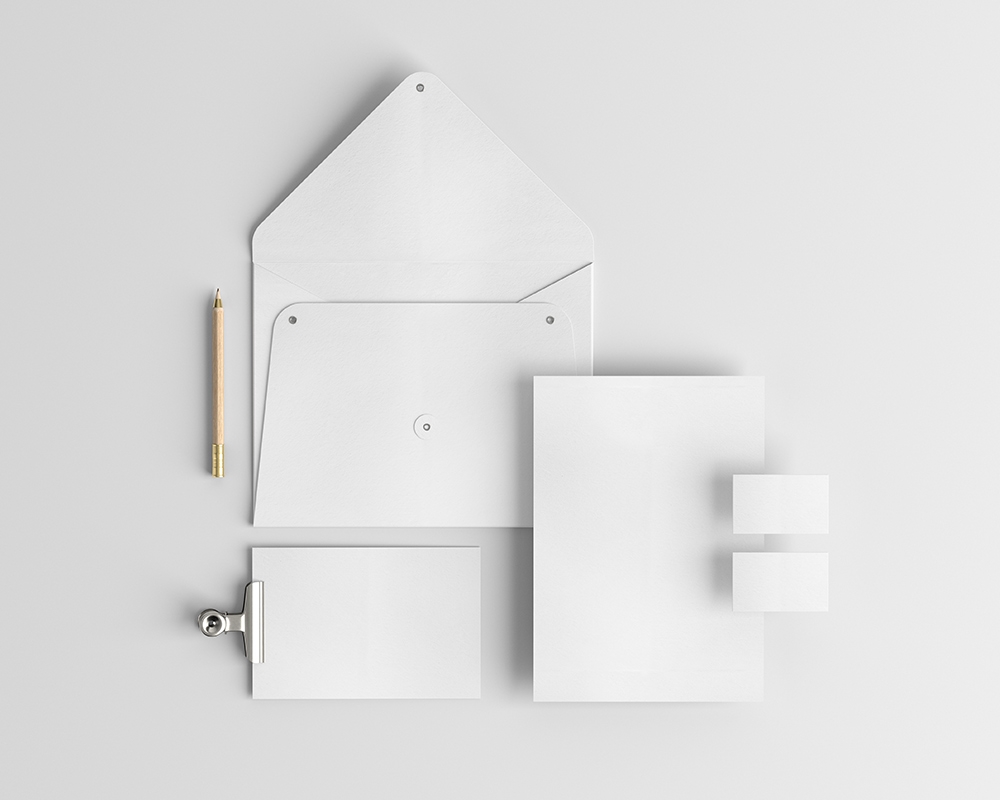 Top View of a Minimal Six Items Stationery Mockup FREE PSD