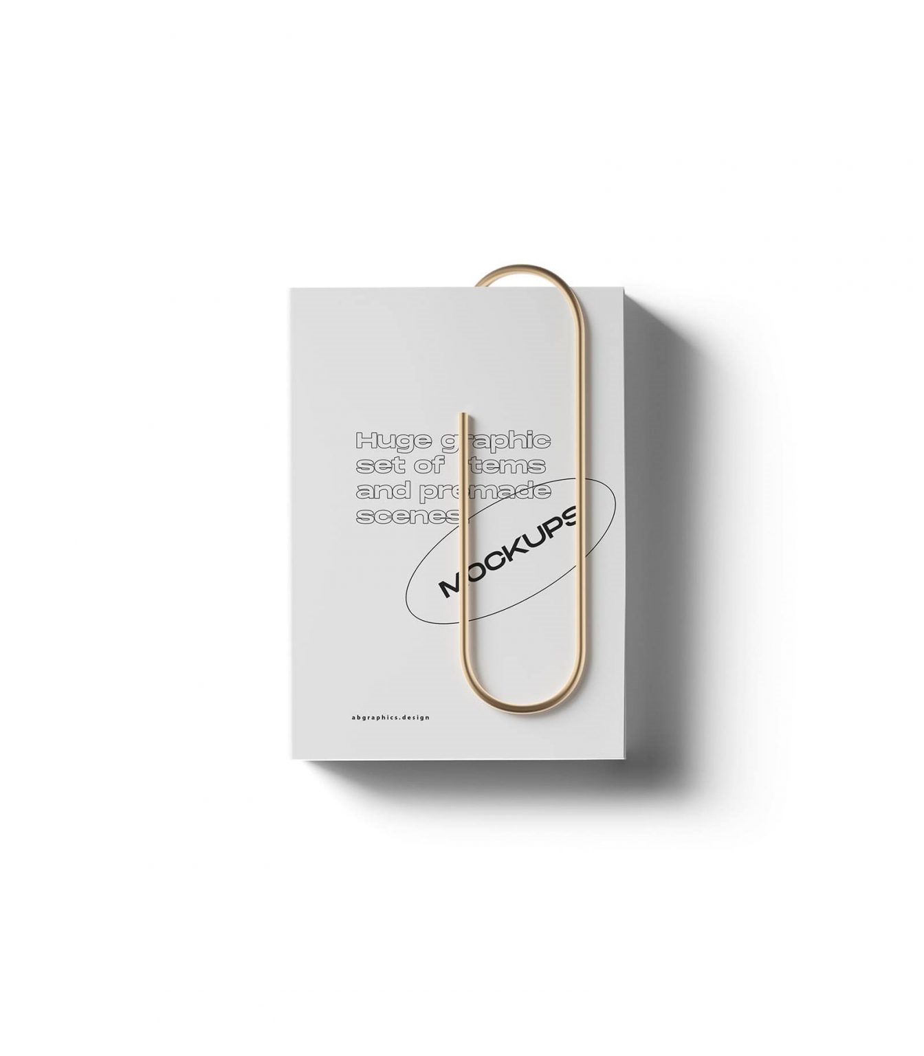 Top View of a Realistic Closed Book with Clip Mockup FREE PSD