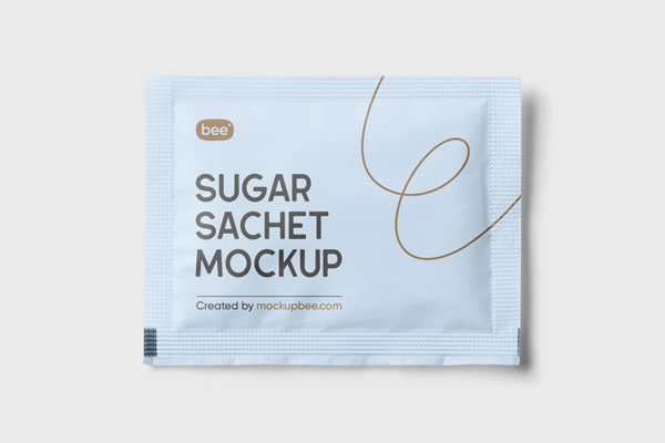 Top View of a Sugar Sachet Mockup FREE PSD